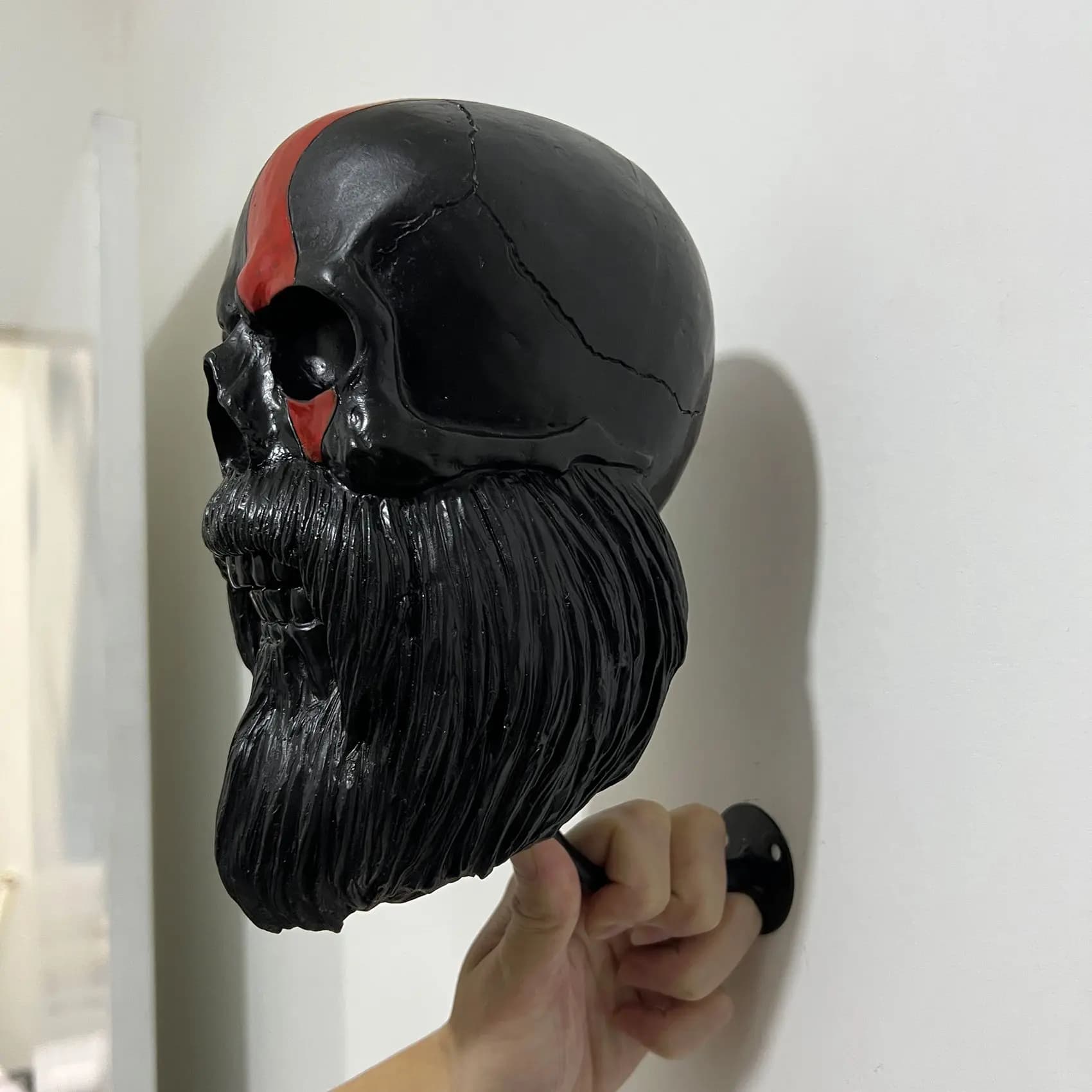 Supporto per casco a forma di teschio, porta barba per casco da moto, essenziale per supporto casco moto, decorazione da parete