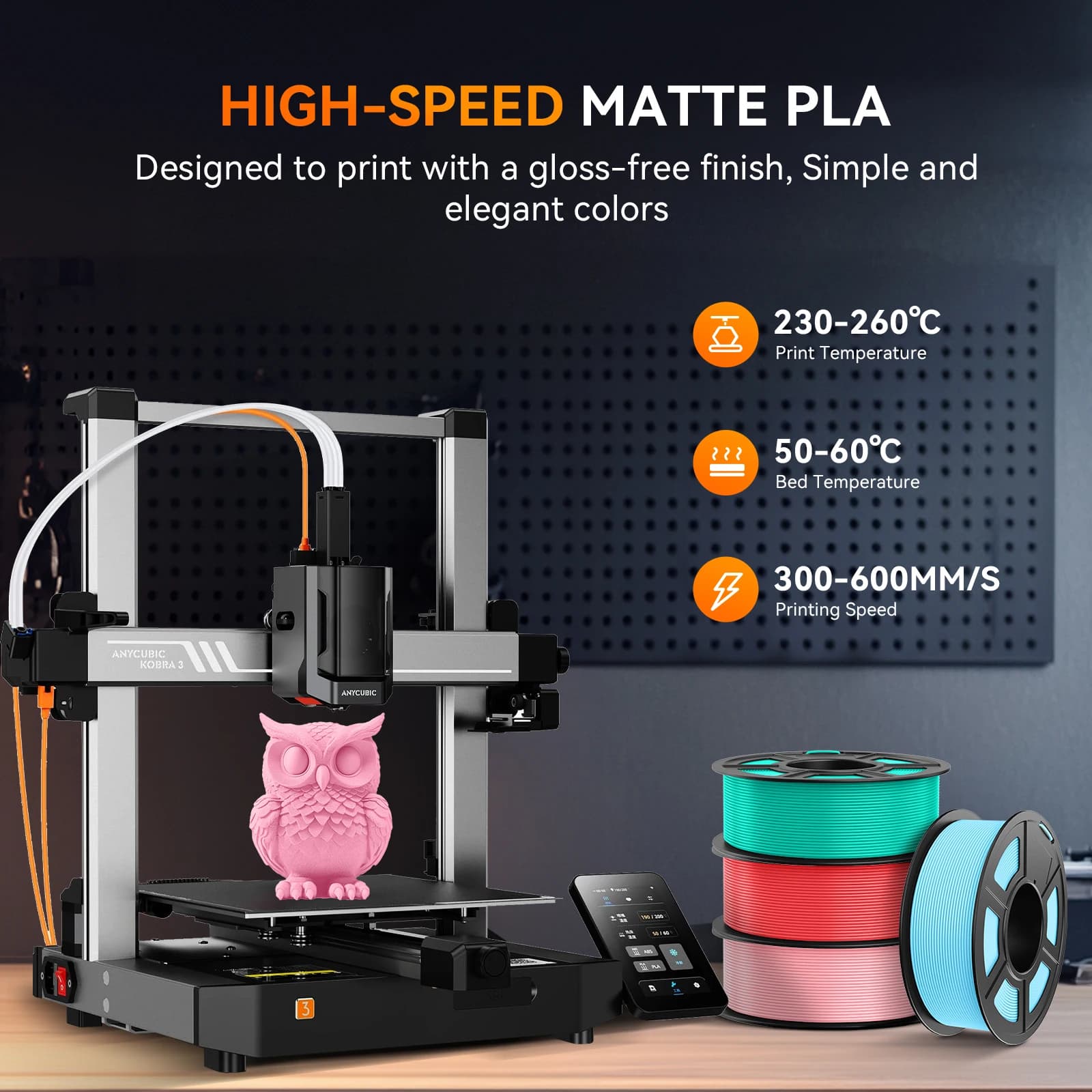 JAYO pla classic 3D Printer Filaments 1.75mm ±0.02mm Maxi of High Speed 600mm/s no Bubble Free FDM for 3D Printing 1.1KG/Rolls