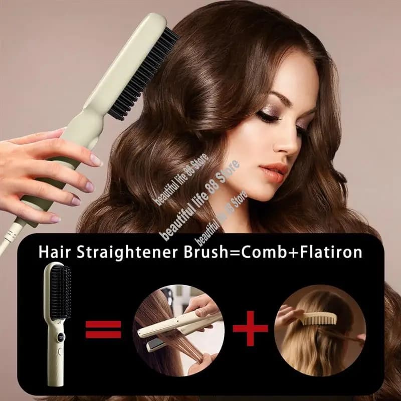 Kitchen appliances Hair plate comb with 30S Quick Heating LED Display with 5 Temperature Settings and Double Voltage European Plug