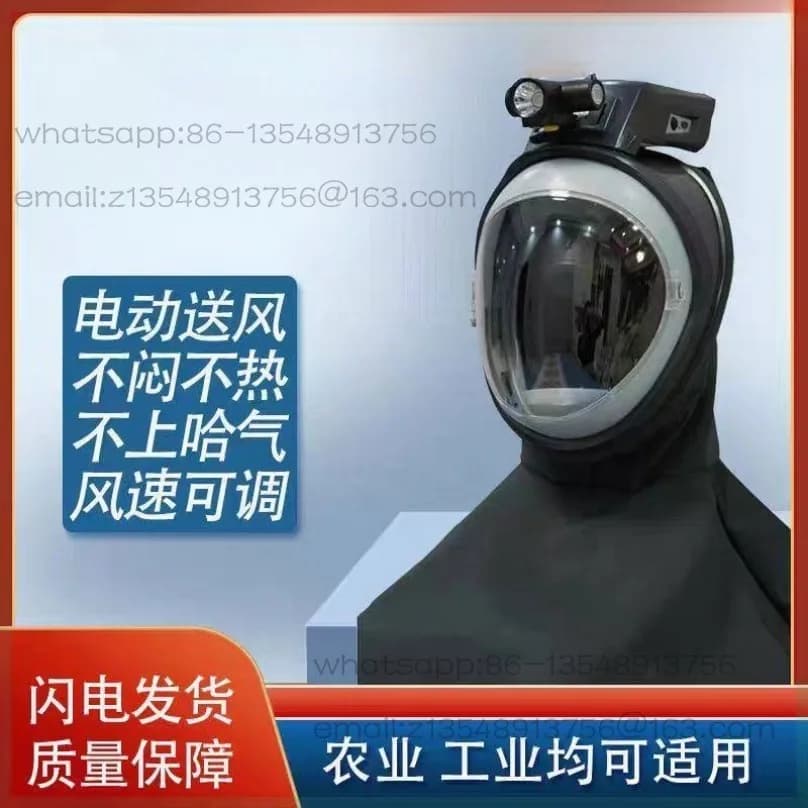 Maschera antipolvere elettrica con alimentazione ad aria per lavori di raccolta, molatura e industria, maschera traspirante antipolvere di grado N95