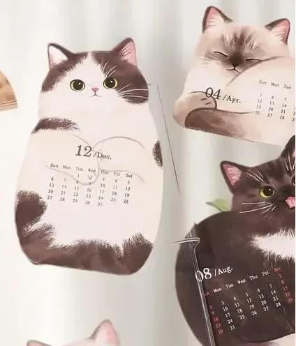2026 Cute Cat Dog Series Calendario da tavolo Pianificatore da tavolo Agenda annuale Organizzatore Memo Note per Home Office School Agenda giornaliera