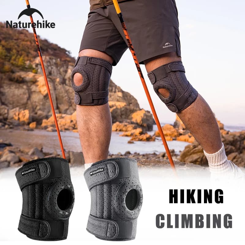 Ginocchiera Sportiva Naturehike in Nylon Elastico per Escursionismo, Arrampicata e Ciclismo, Supporto per Rotula con Molla, 1 Pezzo