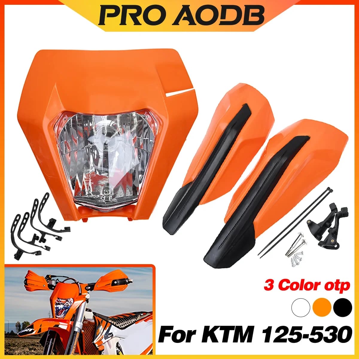 Faro del motociclo Testa Della Lampada Della Luce Protezione Della Mano Per KTM EXC EXCF SXF SX XC XCW XCF XCFW 125-530 Faro Universale Dirt Pit Bike
