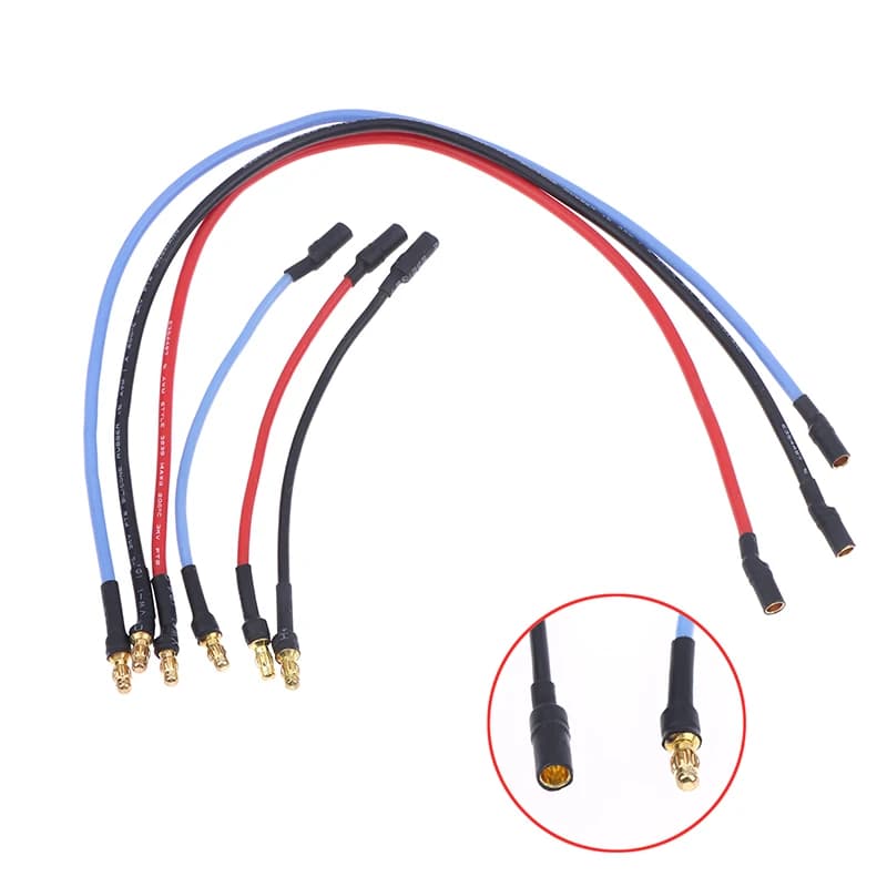Cavo di prolunga per motore/ESC RC da 3 pezzi, 10CM/25CM, con cavo in silicone 16AWG e connettore a banana da 3,5 mm per accessori fai da te per droni RC, auto giocattolo
