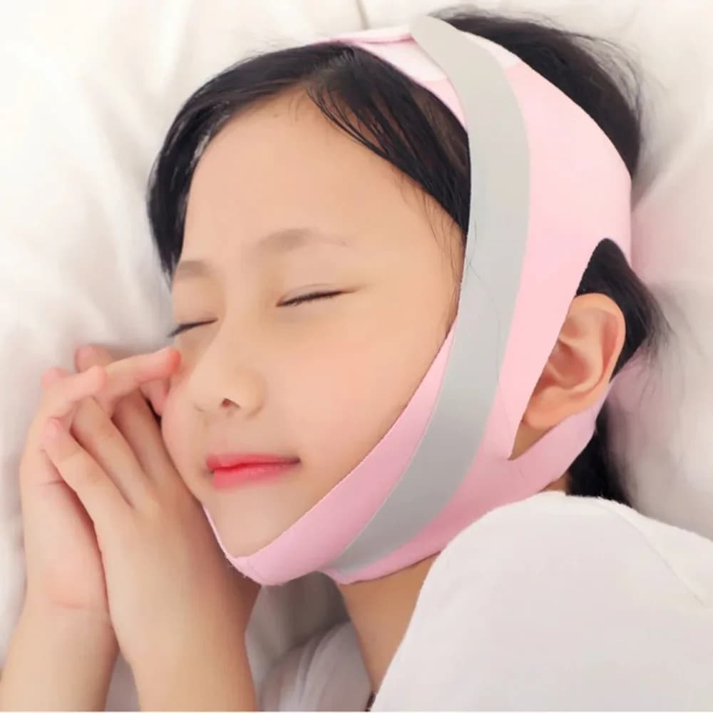 Benda nera V-face per il sonno dei bambini correzione Anti-bocca delle abitudini del sonno dei bambini correttore viso ipertrofico adenoide