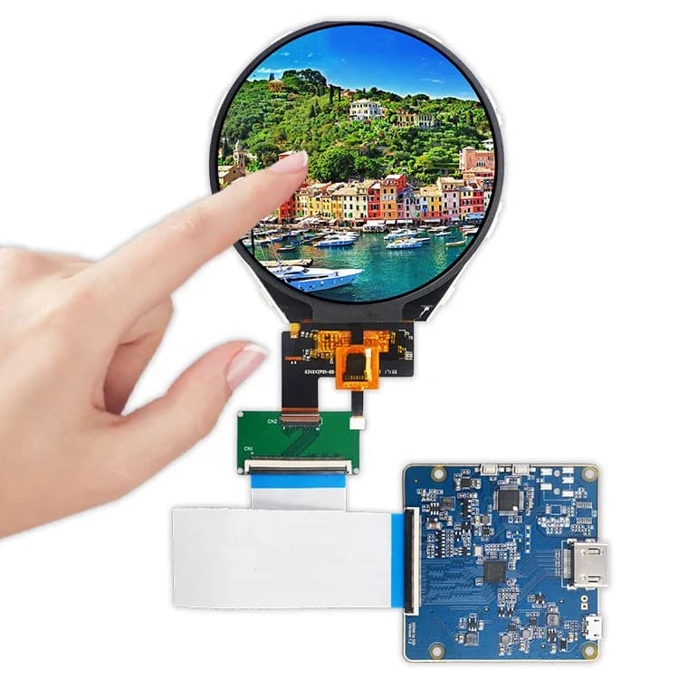 Circular Lcd 3.4 Inch Tft Ips Panel 800*800 PCAP Touch Screen 7h Hard Coating Round Display for Raspberry Pi Meters