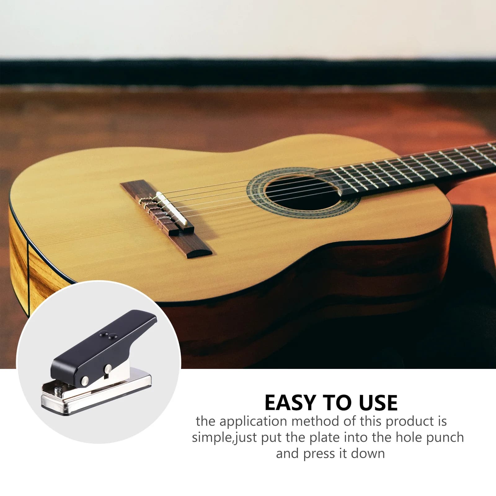 1pc Plettro per chitarra Strumento per punzonare Ferro Fai da te Plettro Maker per carte in plastica dura Plettri riutilizzabili Kit di creazione Accessori