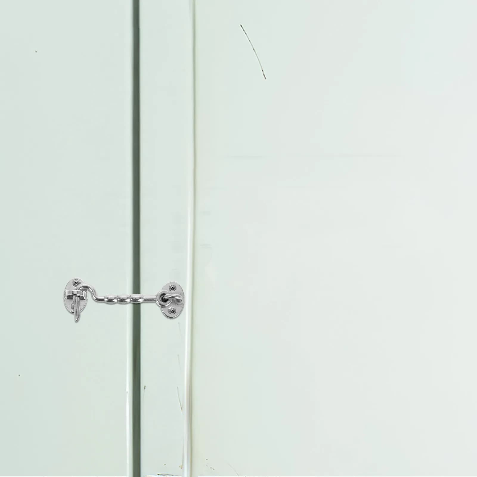 Stainless Steel Door Hook Latch Heavy Duty Windproof Barn Door Window Gate Hook Lock Eye Marine Use Rope Cleats