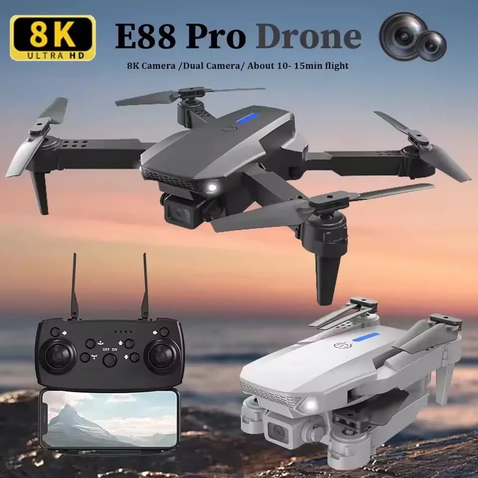 2025 E88 Professionale HD 4K RC Drone Telecamera grandangolare Pieghevole Elicottero Quadcopter Aereo Regalo per bambini Giocattoli di KBDFA