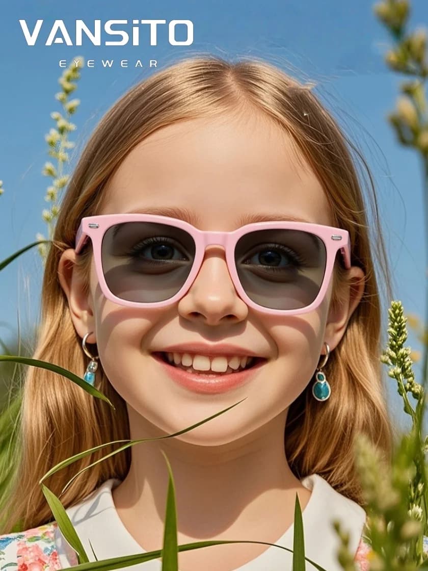 VANSITO Essential accessories for vintage children Soft silicone Popular in polarized sunglasses Ins for boy and girl