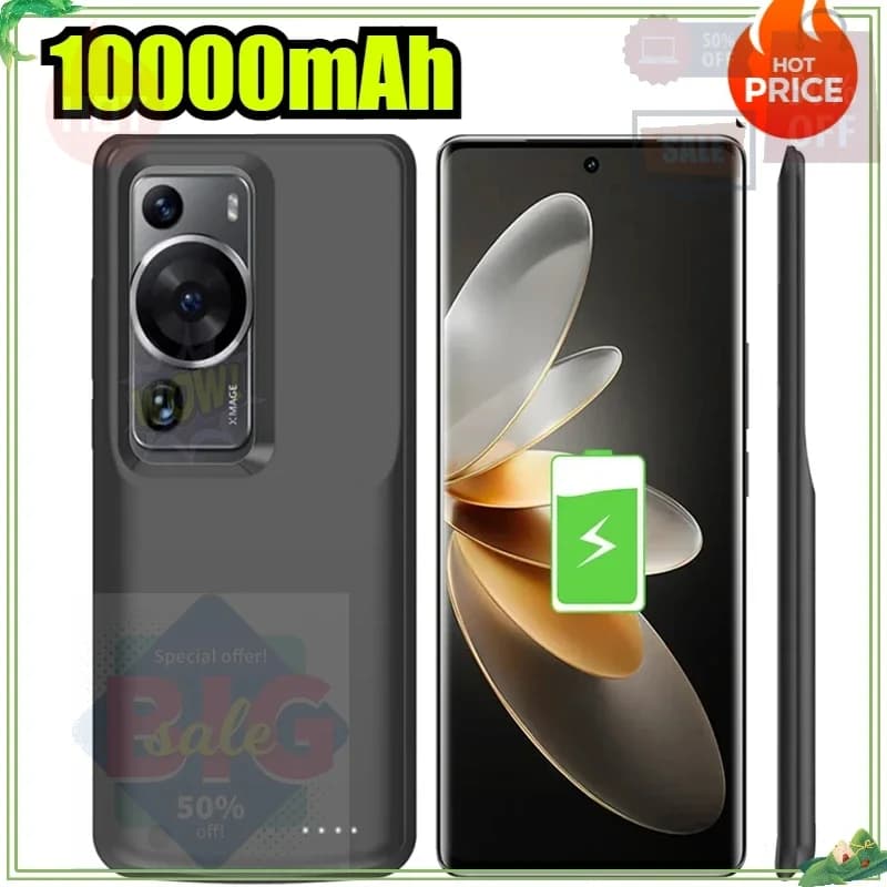 Custodia Caricabatterie da 10000mAh per Huawei P60 Pro P50 Pro, Power Case P60 Art, Power Bank, Cover Telefono per Huawei P60, Custodie Batteria