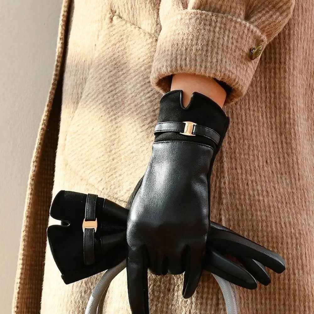 Winter Touch Screen Gloves Women Thermal Velvet Thickened Mittens Windproof Fashion Driving Outdoor Commuting Handgear