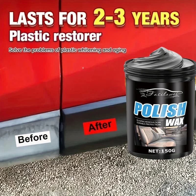 Rinnovatore per plastica e pelle: Lucidante e riparatore per auto, ripristina il nero brillante, prodotti per la pulizia dell'auto