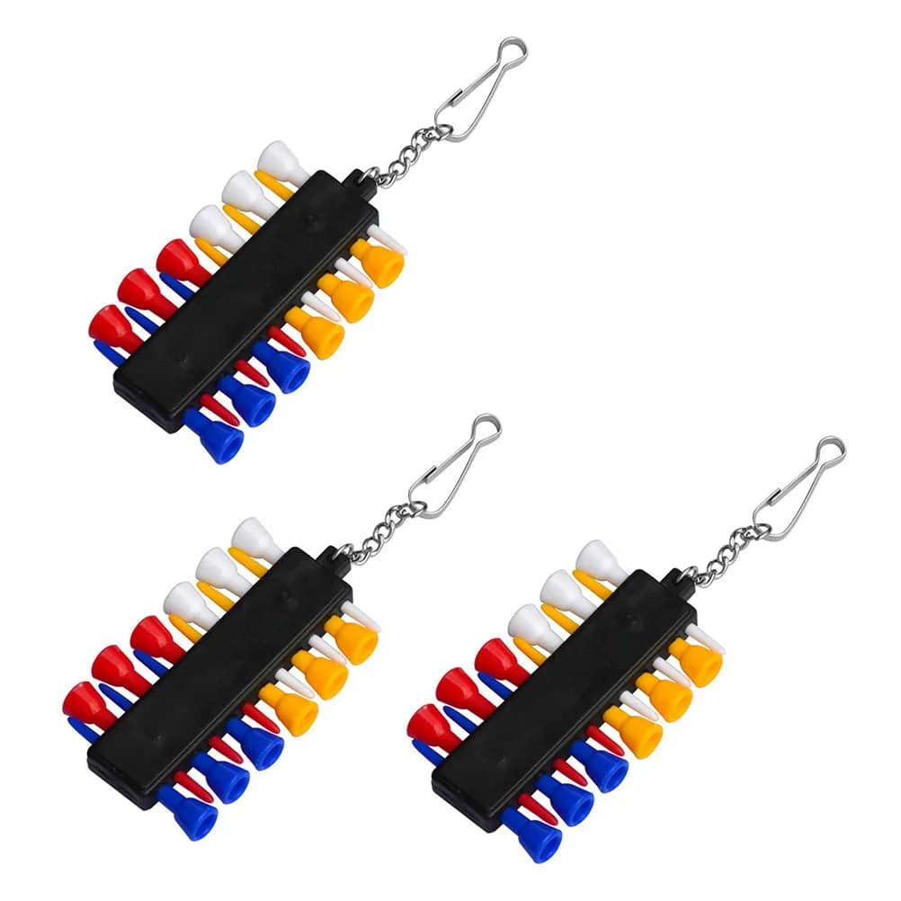 3 Set di Porta Tee da Golf, Accessorio Portatile per Tee Progettato in Modo Razionale, Piccolo, Leggero e Salvaspazio per Allenamento e Viaggi nel Golf
