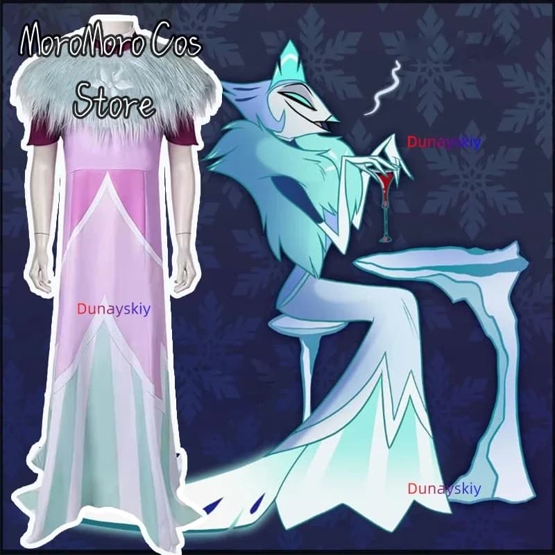 CosplayCartoon Helluva Cosplay Boss Andrealphus Gioco di ruolo Costume Gonna lunga Scialle di pelliccia Ognissanti Festa Uniforme Carnevale Ruolo Pla