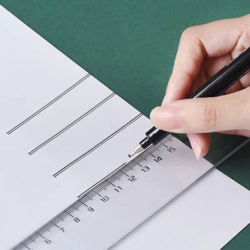 Penna gel a doppia linea 0,1 mm/0,3 mm/0,5 mm, essenziale per esami di progettazione architettonica, prendere appunti e dipingere