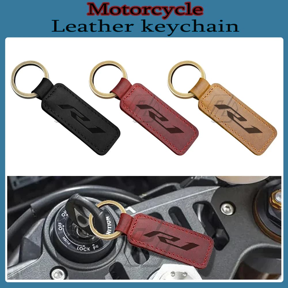 Portachiavi moto Portachiavi in pelle di vacchetta Ciondolo chiave moto per Yamaha R1 YZF-R1 Dopo 2015 accessori moto
