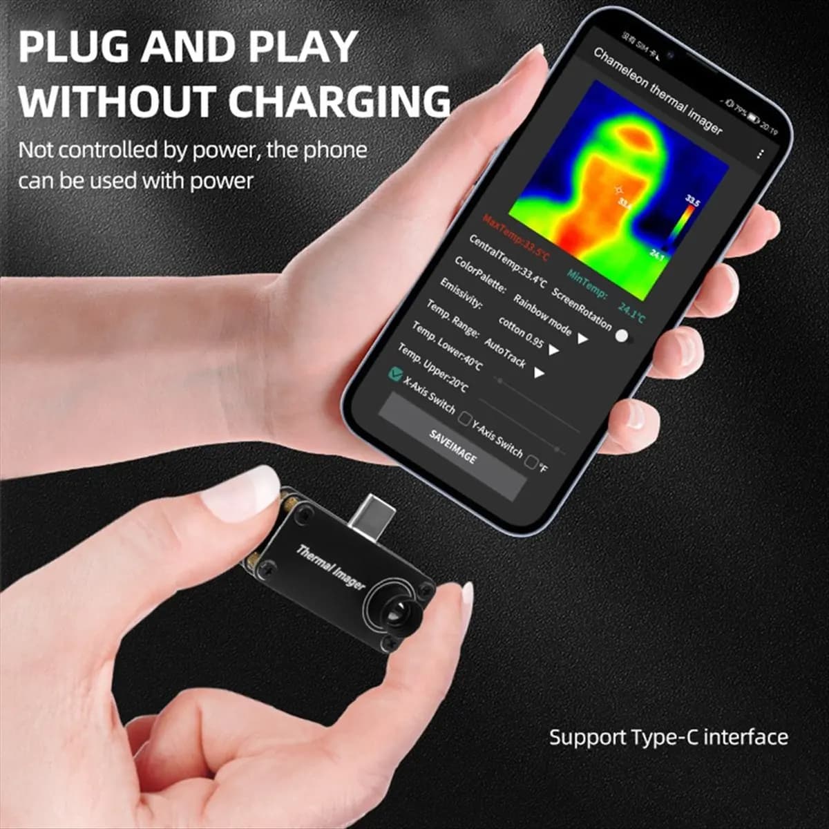 A78I Infrared Thermal Imaging Camera Temperature Measurement Tool Type-C for Android Phones