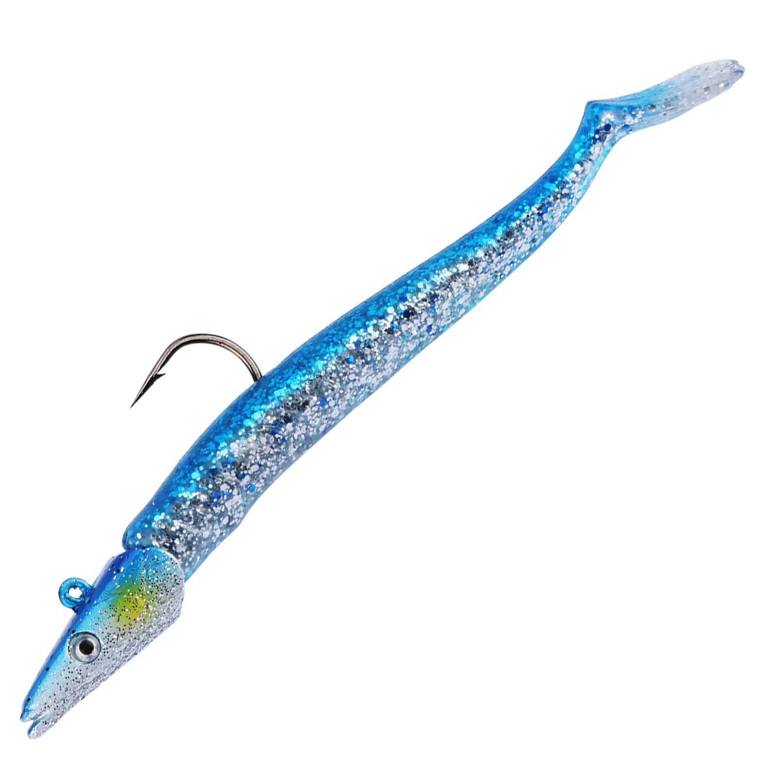 GOTURE 1/5/15Pcs Soft Fishing Lures 3D Eyes Glitter Lead Fish Swimbaits Artificial Seawith Hooks Bass Trout Carp Lure Tackle