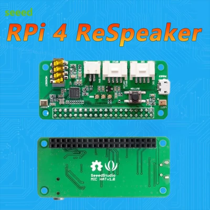 Seeed Raspberry Pi RPi4 ReSpeaker Riconoscimento vocale intelligente 2 Array di microfoni Pi0 / 3b / B +