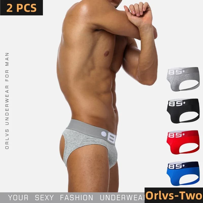 2 PCS BS Sexy Men Underwear sospensorio Gay Penis Pouch Wonderjock Mens Bikini Underwear Gay Jockstrap Tanga Thongs Men Jockstrap