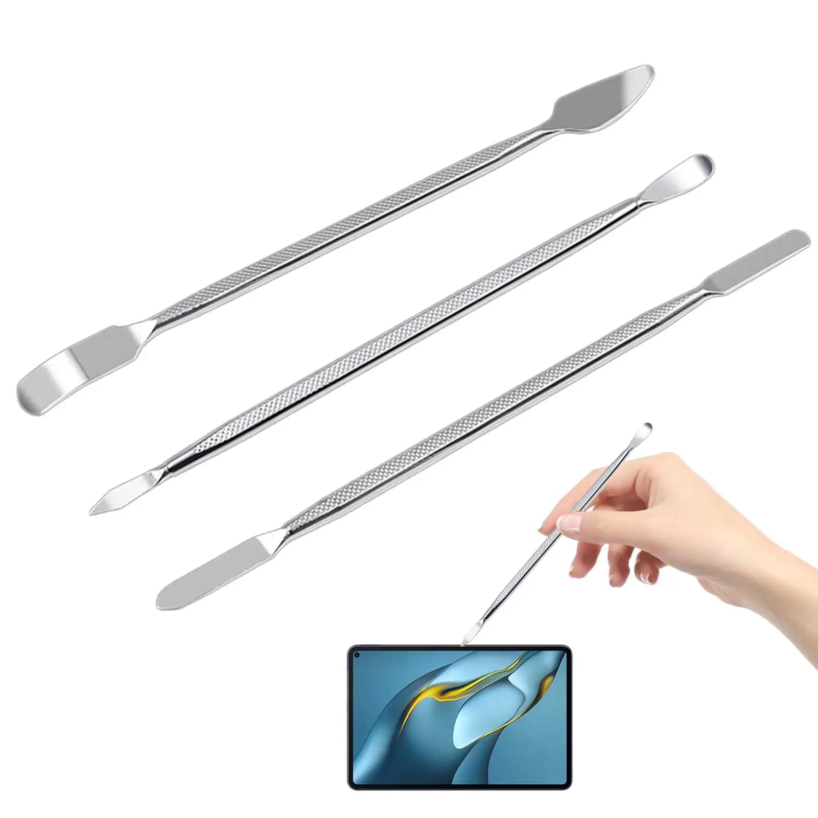 Kit di riparazione per strumenti di leva di apertura Set di barre di leva in metallo Set di strumenti di smontaggio per telefoni cellulari in acciaio inossidabile per tablet portatili