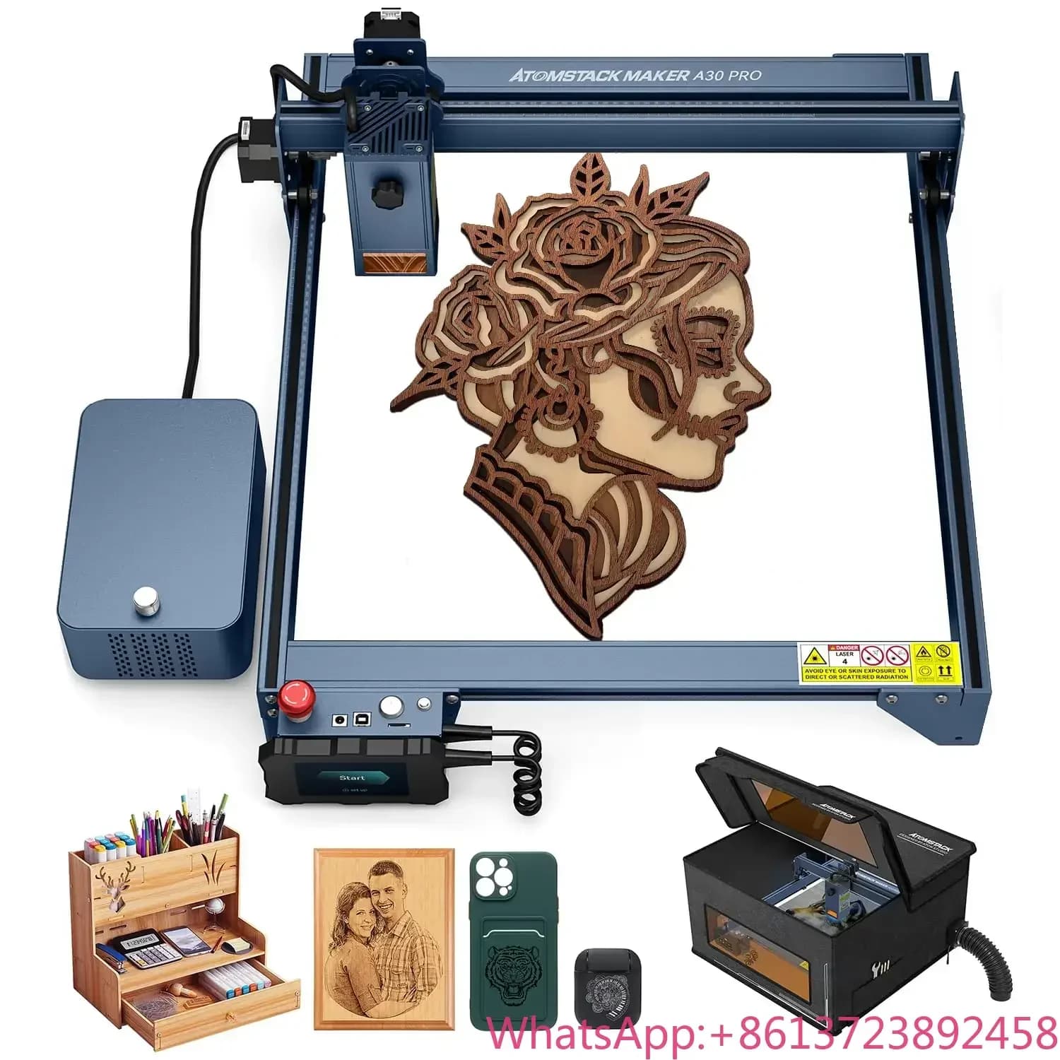 Laser Engraving Machine A30 X30 S30 Pro 160W, Fai-da-Te CNC Taglierina with Air Service Kit F30, FB2 Protective Box, 400x400mm