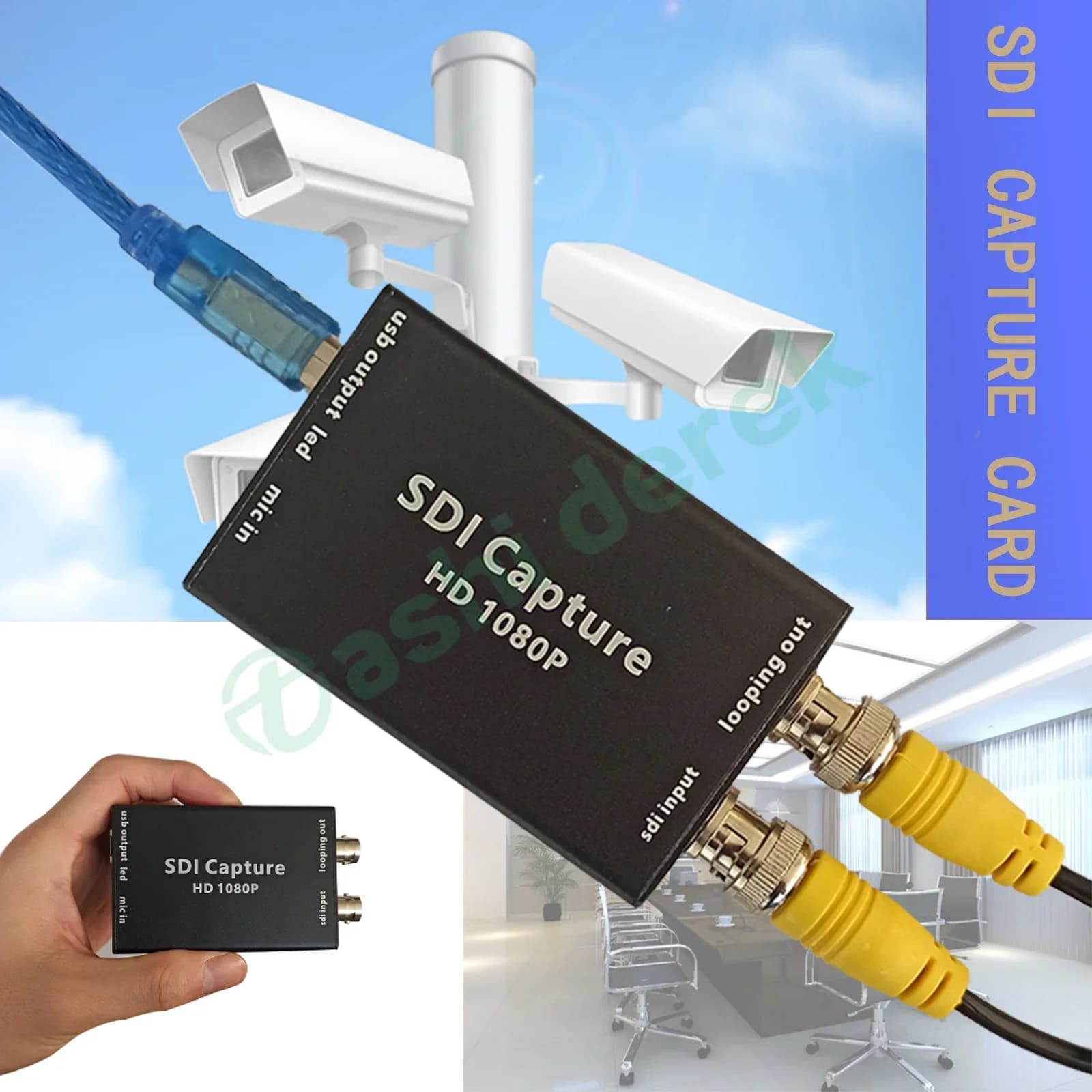 Scheda di acquisizione SDI Scheda di acquisizione video 1080P USB 3.0 USB 2.0 Videoregistratore compatibile SDI Registrazione in streaming live SDI a USB