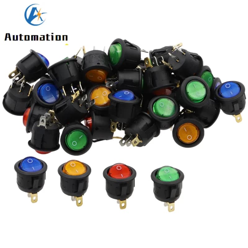 Interruttore a bilanciere rotondo per auto 12V interruttore a levetta a luce LED verde SPST ON/OFF Top Sales comandi elettrici tappo impermeabile