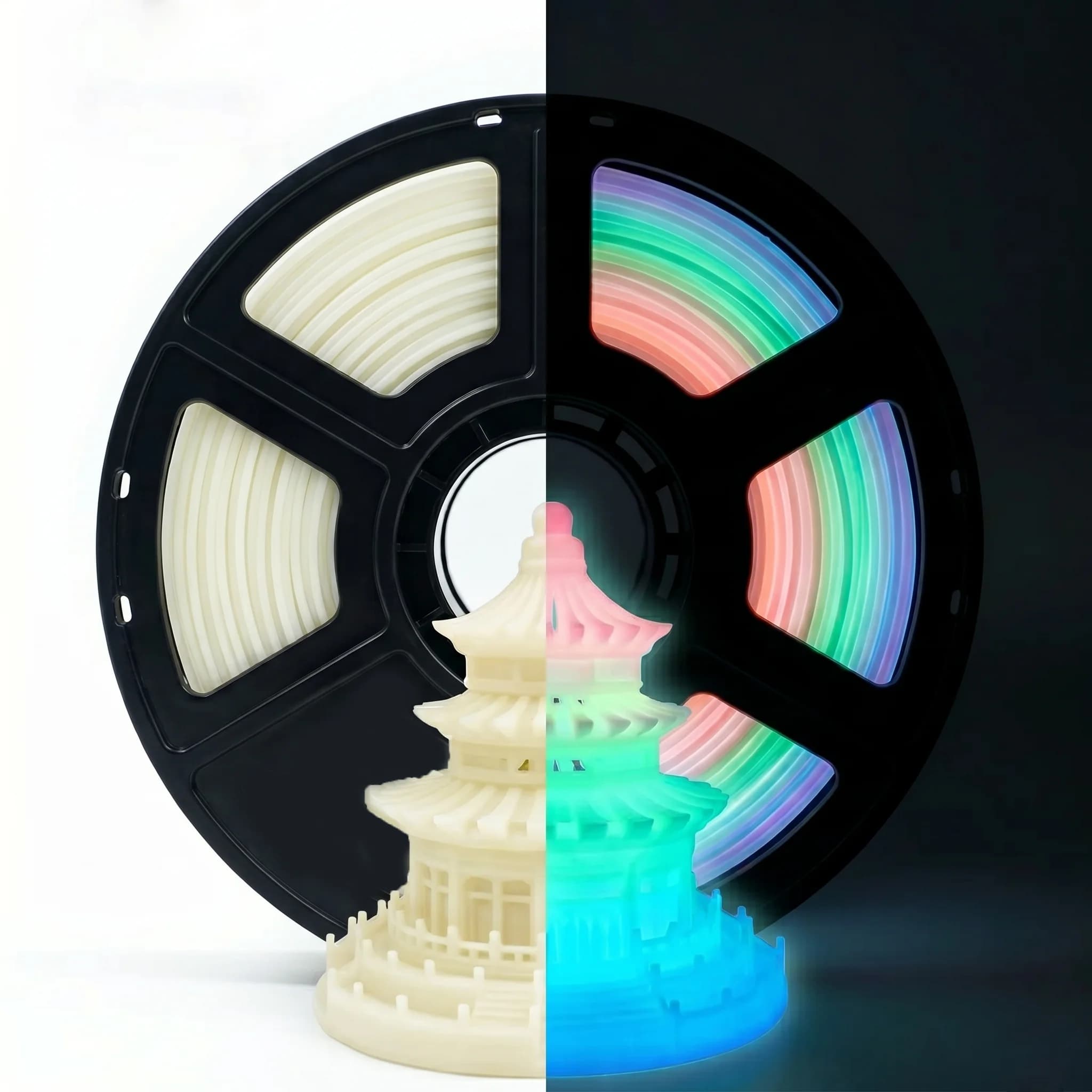 Glow in the Dark, for Most FDM Printers, Filament for 3D Printing PLA 3D Printer Filament, 250g Spool, High Precision +/- 0.03mm
