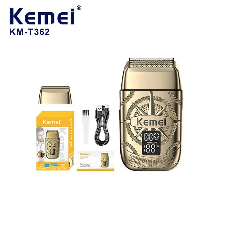Kemei Razor Professional Man Machine Electric Razor Barbiere Display Waterproof Haircut Barba Trimmer Rechargeable KM-T362