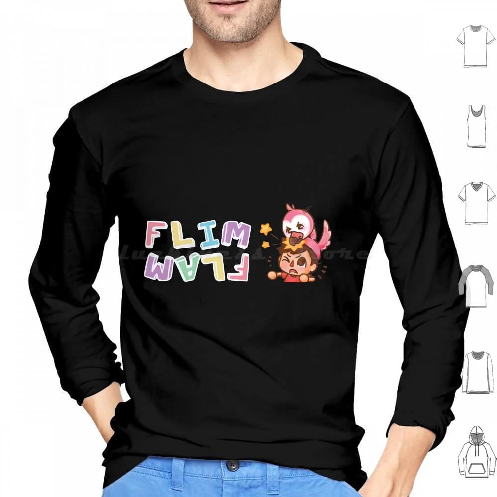 Flamingo Flim Shirt with long sleeve cotton hood Flamingo Flim