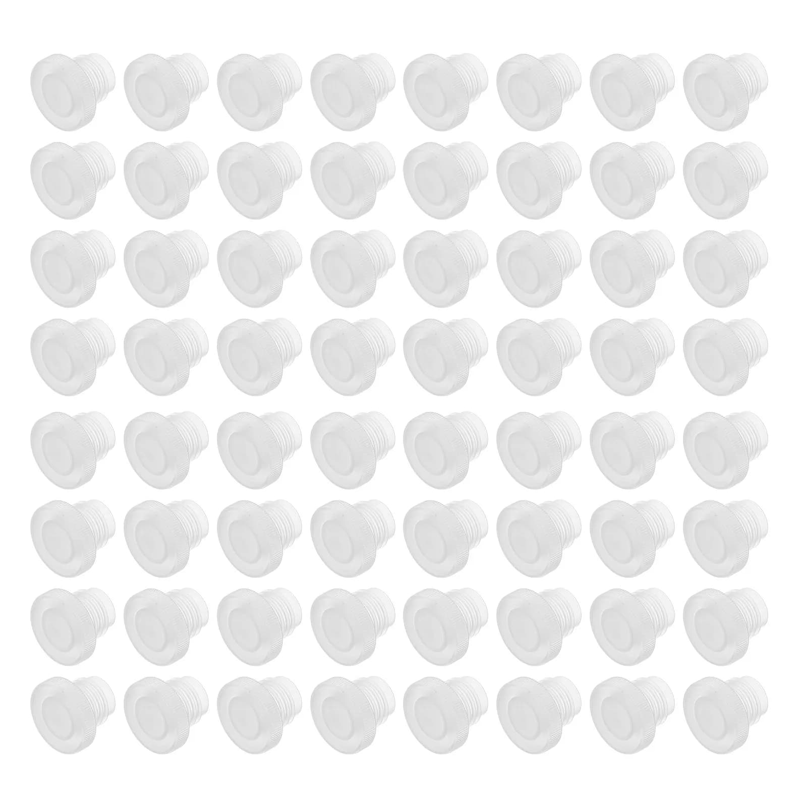 100 tappi per bottiglie in plastica trasparente, rotondi, riutilizzabili, tappi di ricambio per bottiglie di sale e pepe, per sigillare le bottiglie