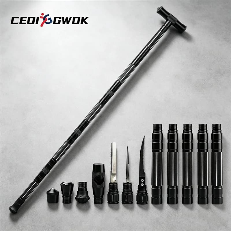 CEOI GWOK Ergonomic T Handle Trekking Pole Adjustable Lightweight Hiking Walking Stick Outdoor Camping Climbing Walking Sticks