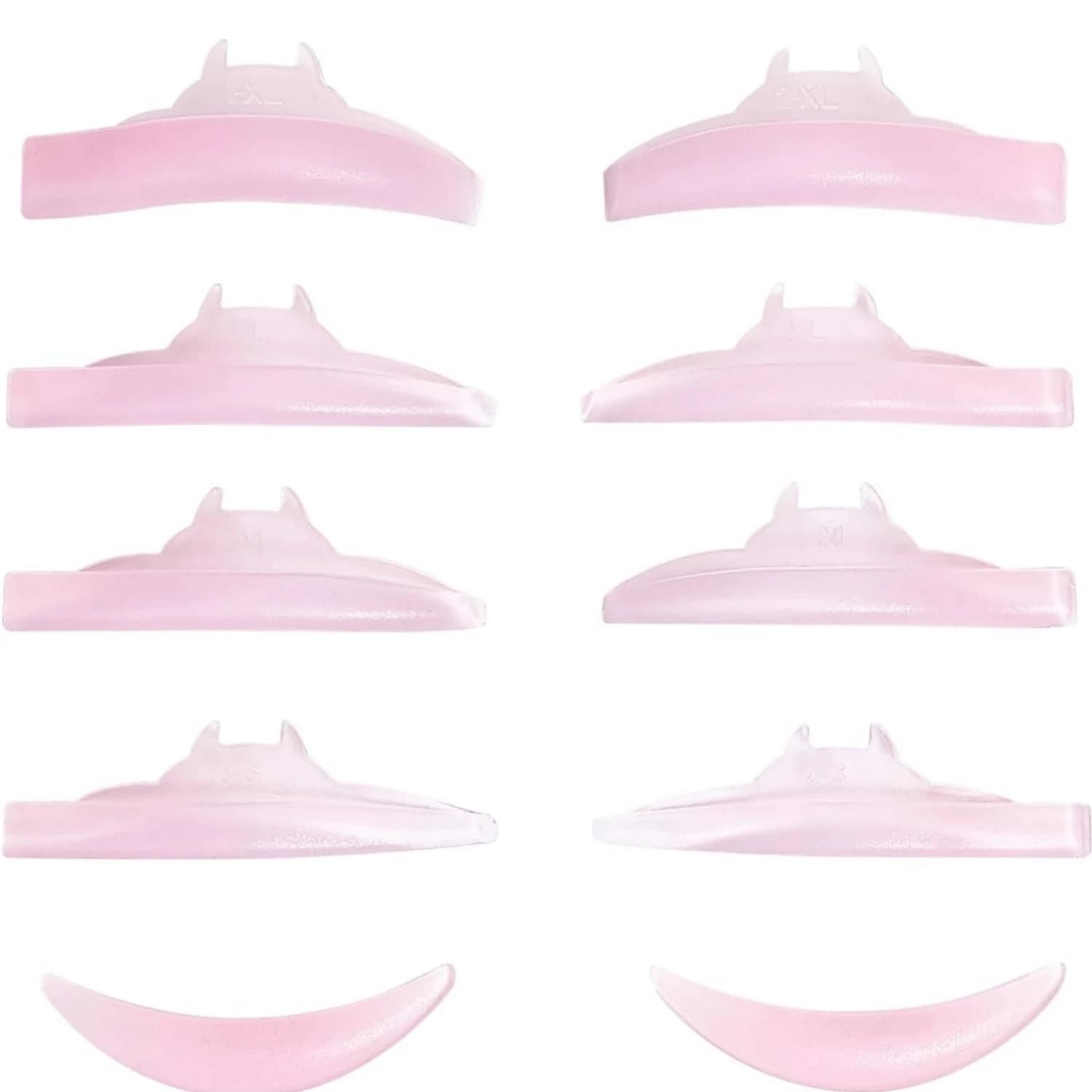 Libeauty 5 Silicone Bearing Paia for Lash Lift in Curve L with Lower Folding, Reusable Shelves for Lash Lift and Eyelash Harness