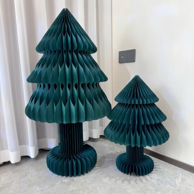 paper art Christmas origami decorative ornaments Christmas tree scene arrangement Window shopping props