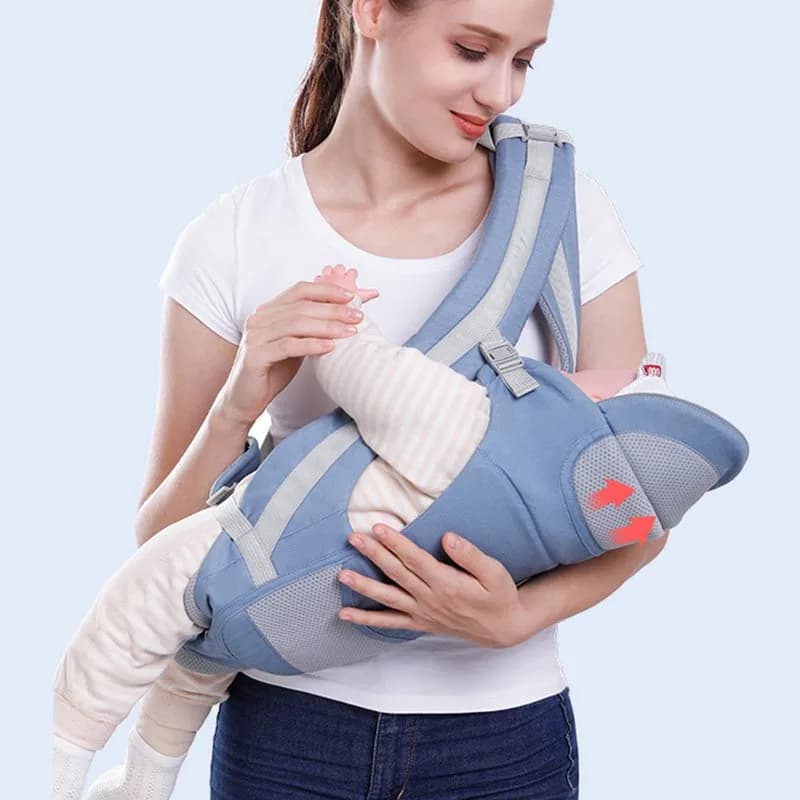 Baby Carrier Front-Facing with Waist Stool, Hip Seat, Extra Storage Pockets, and Breathable Design for Newborns