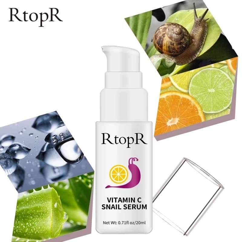 Siero di lumaca alla vitaminaC Ringiovanimento Antirughe Rassodante Siero per la pelle luminosa per il viso Ance Trattamento Lumaca VC Siero di riparazione al collagene
