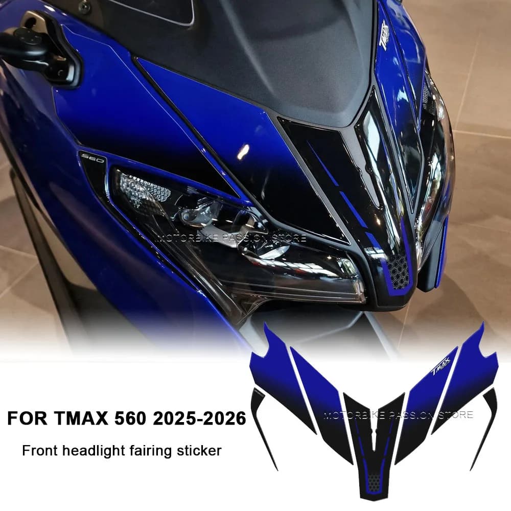 For TMax 560 tmax 560 Motorcycle Accessories Front Headlight Fairing Protective Sticker Epoxy Resin Sticker Gel 3D 2025-2026
