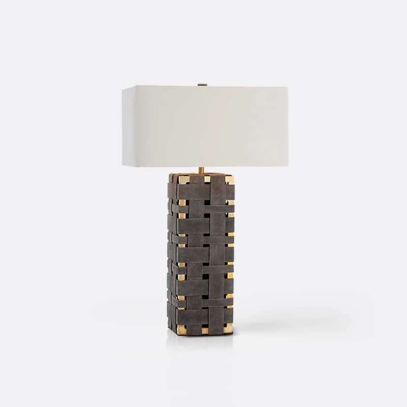Lampada da Tavolo LED Moderna e Semplice per Camera da Letto, Lampada Decorativa di Lusso in Pelle per Hotel e Studio