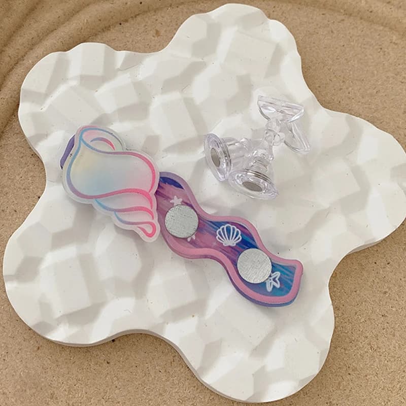 1 set di supporti magnetici per unghie per scacchi con cartoni animati oceanici, espositore per pratica, onde di conchiglia che mostrano scaffale per esposizione di smalti gel