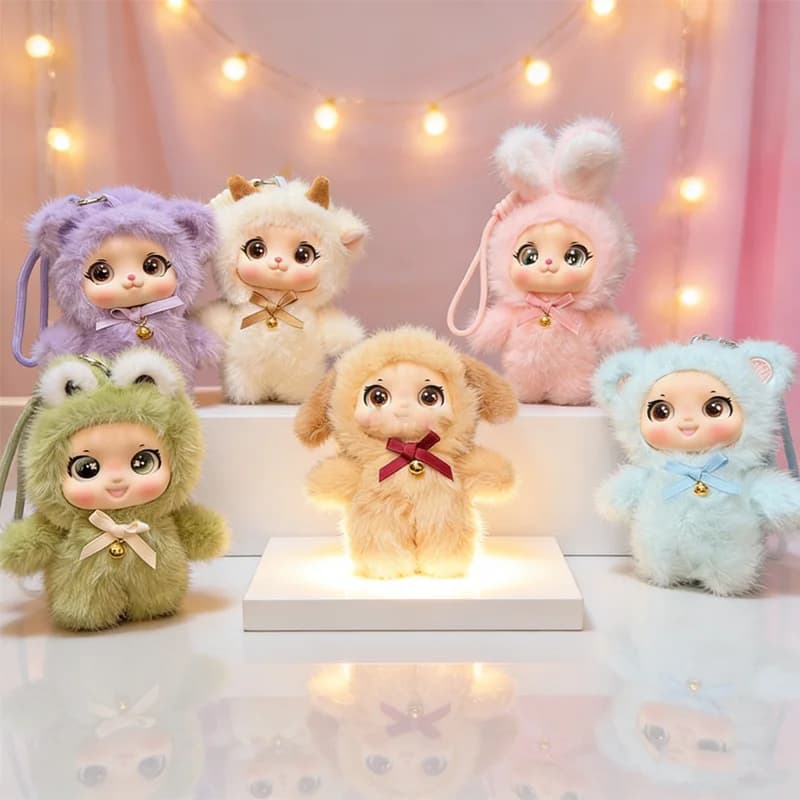 NUOVO Ciondolo per Zaino a Forma di Animale ​ Ciondolo in Peluche con Viso in Vinile, Serie Famiglia, Accessorio Moda per Borse, Regalo Unico per Amici