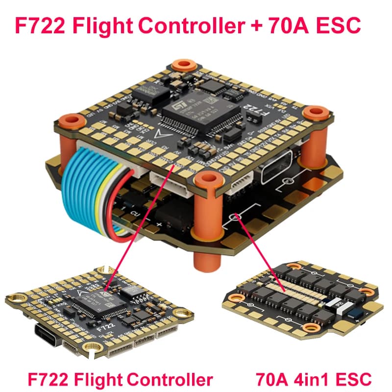 DAKEFPV F722 60A Stack ICM42688P F722 Flight Controller BLHELI_S 60A 4in1 ESC 30.5X30.5mm 3-8S for FPV Freestyle Drones Parts