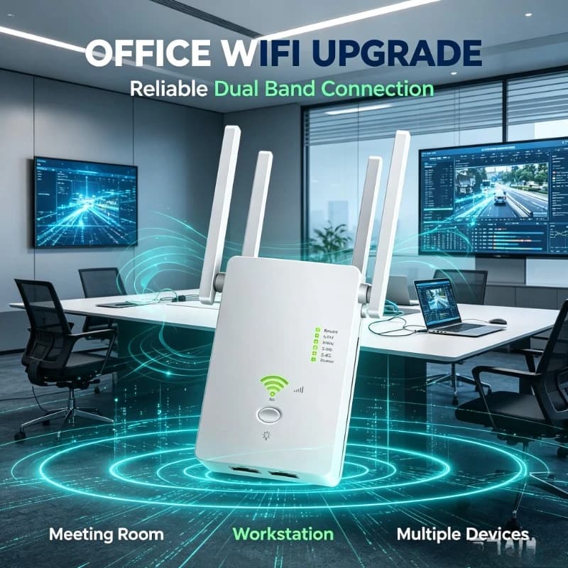 Long‑Range AC1200 Router AP Repeater Dual‑Band 802.11AC Boost Villa Weak‑Signal 1200Mbps WiFi Access