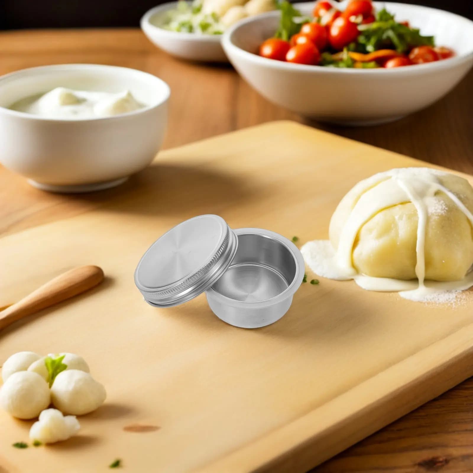 Separatore per Barattoli Mason, Coperchio con Inserto in Acciaio Inossidabile, Contenitore per Condimenti, Separatore per Insalata, Accessorio per Barattoli Mason, Preparazione Pasti