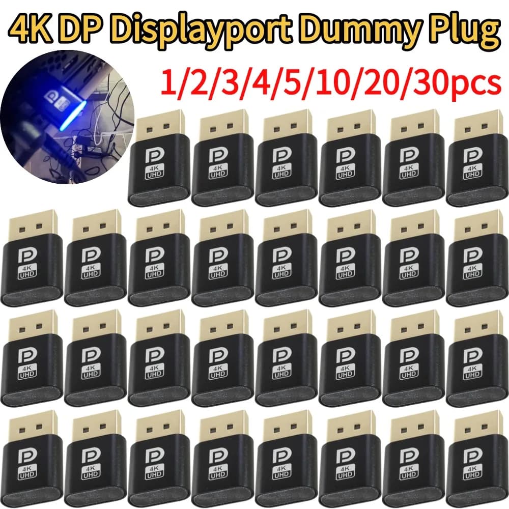 Spina fittizia Displayport 4K - Adattatore display virtuale DP Spina fantasma emulatore senza testa EDID per scheda video PC