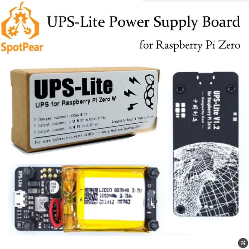 Raspberry Pi Zero UPS Lite Power Supply Card i2c Battery MAX17040G Indicator For Zero W / 2W