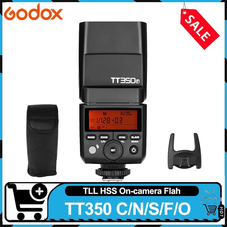 Godox TT350 C/N/S/F/O Mini TTL HSS on-Camera Flash Light 2.4GHz Wireless Transmission 1/8000s Speedlight Portable Flash