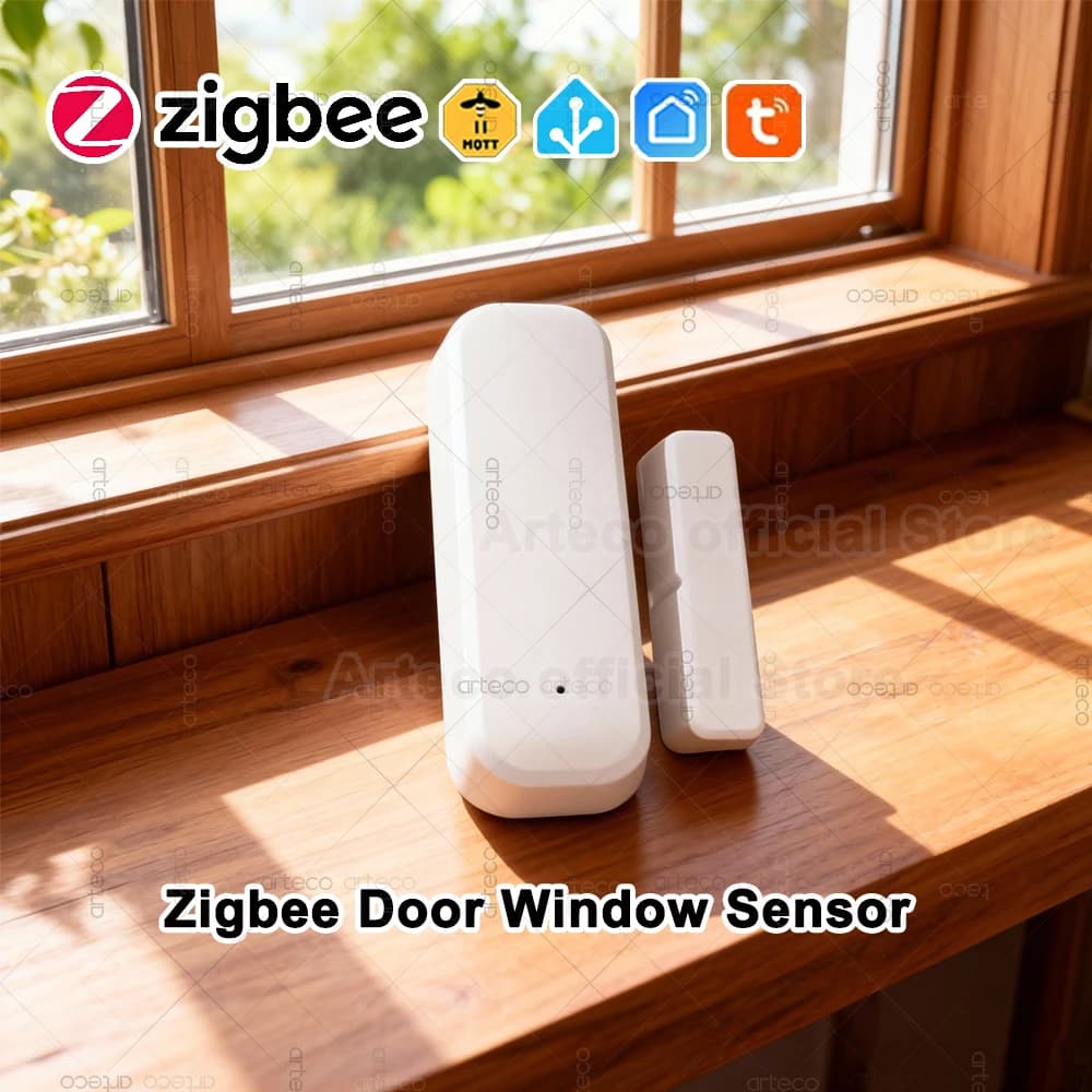 Tuya Zigbee Sensore per porte e finestre Sicurezza domestica intelligente Rilevatore di contatti antifurto magnetico wireless App Supporto per monitor remoto Z2M