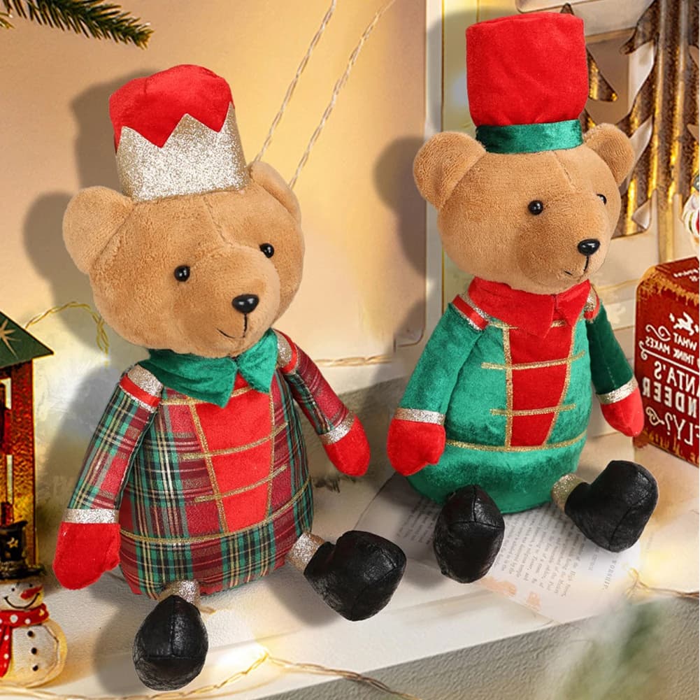 Decoration Bear Doll Christmas Creative Cartoon Bear Sitting Ornaments Christmas Window Decorations DIY Decor Parts